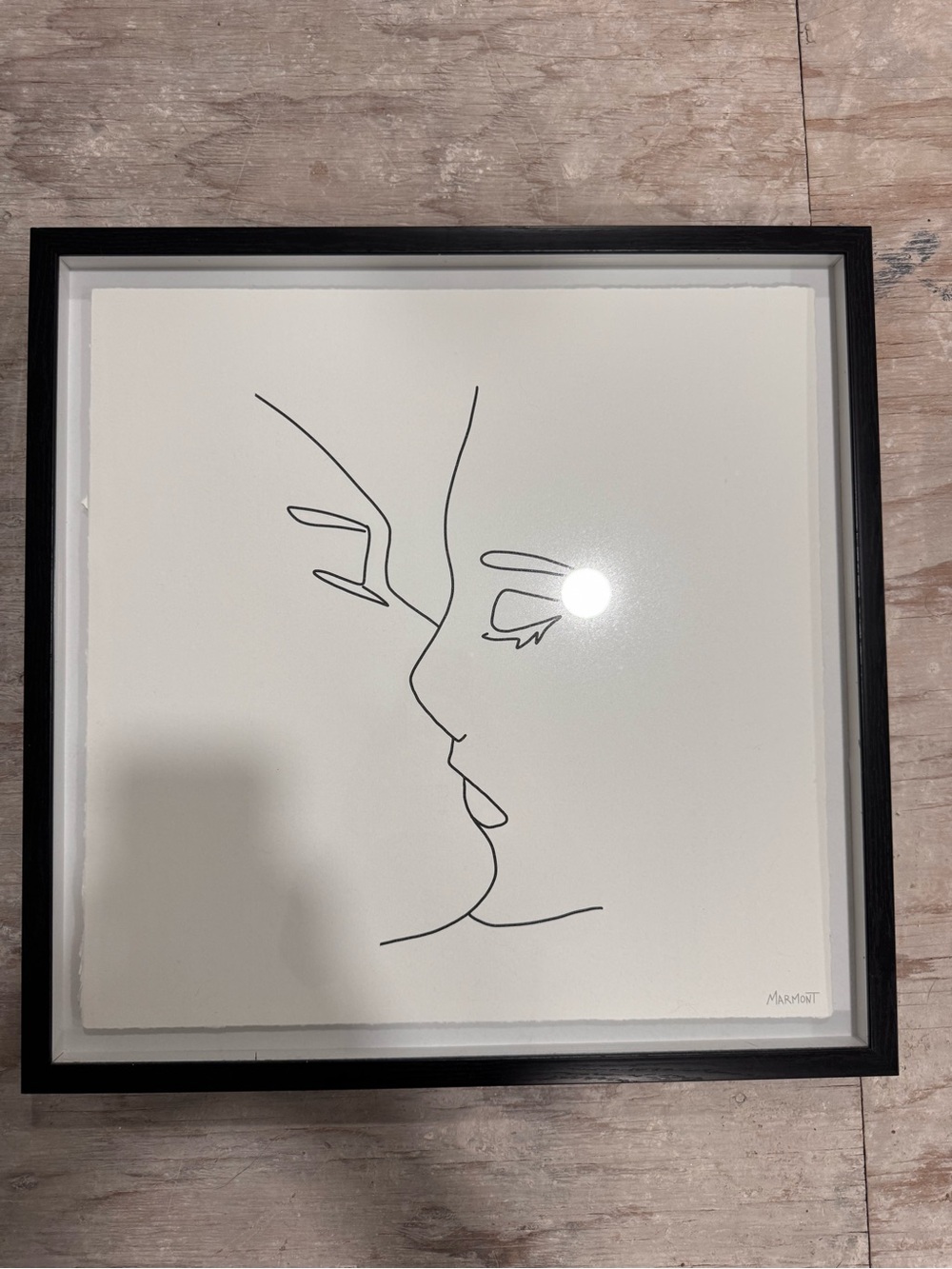 Minimalist Line Art Framed Print - Black & White